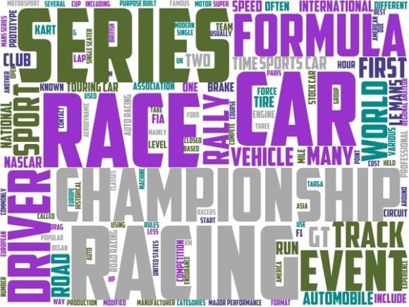 Auto Race Wordart Tie Dye