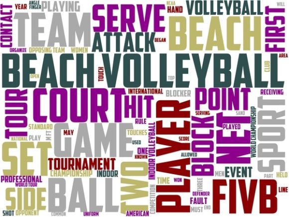 Beach Volleyball Wordart Background