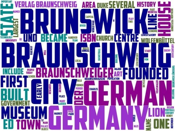 Braunschweig Wordart Tie Dye: A Versatile Hand-Drawn Wordcloud for Purposeful Design