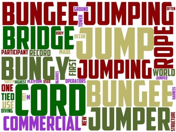 Bungee Jumping Wordart Sublimation: Vibrant, Hand-Drawn Inspiration for Creative Projects
