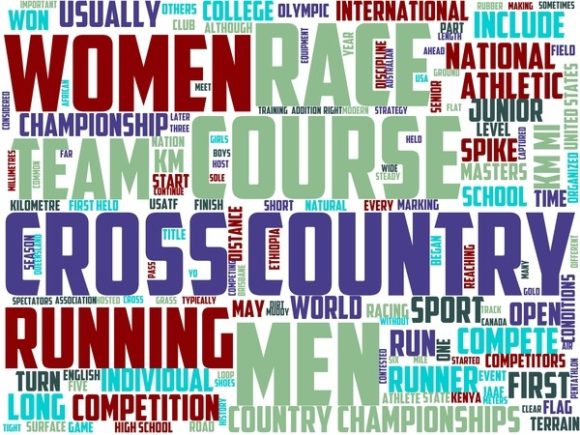 Cross Country Running Wordart Skinny Tum